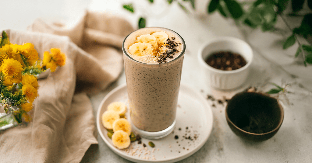 Batido de proteína con chía y vainilla