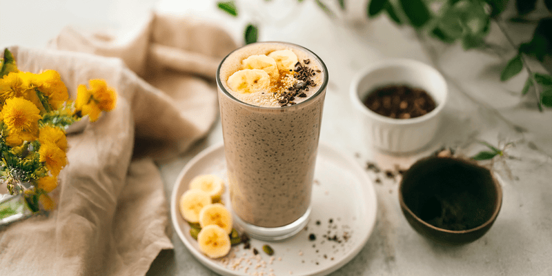 Batido de proteína con chía y vainilla