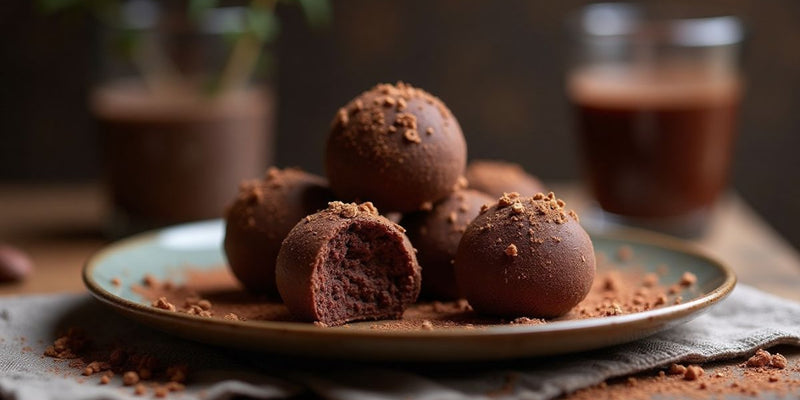 Trufas de proteína y cacao