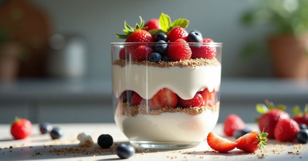 Parfait funcional de frutas rojas